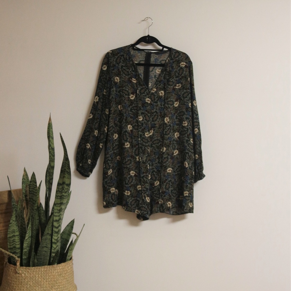 Zara Floral Long Sleeve Romper
